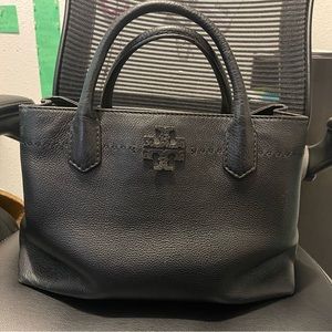 Tory Burch Black Leather McGraw Triple
Compartment Satchel